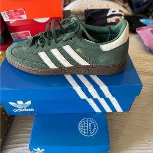 Adidas Kids Forest Green and White Sneakers